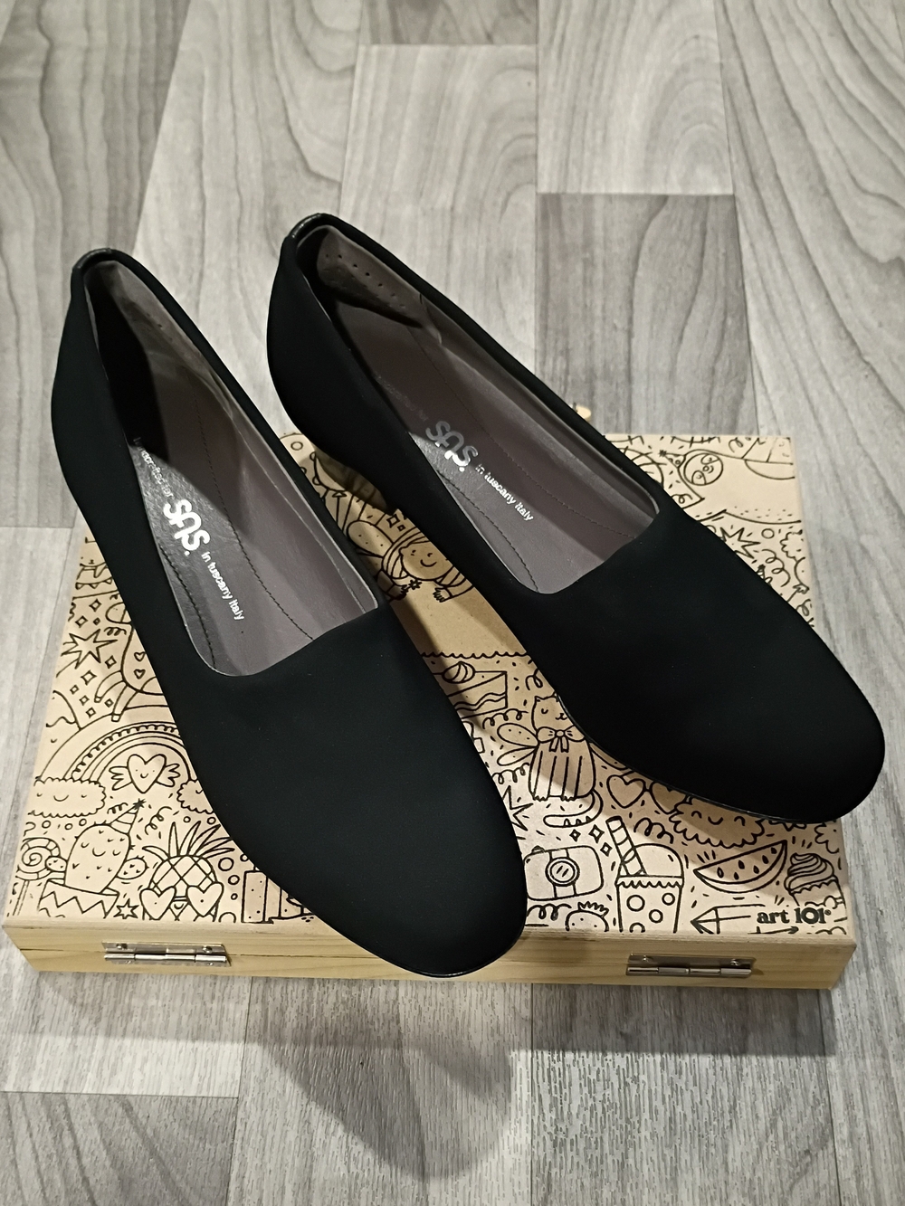SAS Black Women’s Slip-On Comfort Flats Made IN Italy